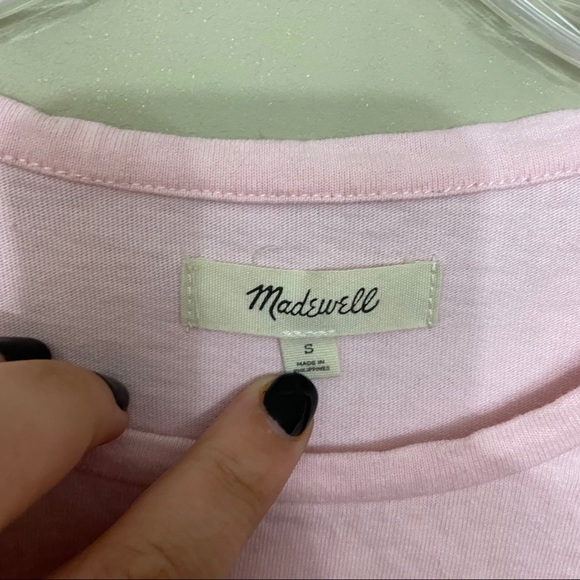 Madewell Sz Sm Pink Puff-Sleeve Tee - Picture 5 of 6